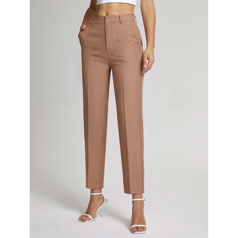 Commense High Waisted Cropped‎ Skinny Straight Leg Trousers Size M